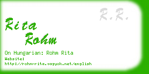 rita rohm business card